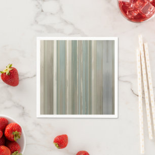 Sage Green Dusty Blue Taupe Grey Farmhouse Stripe  Napkin
