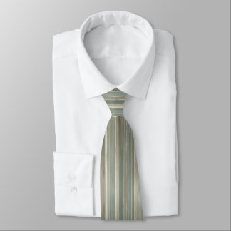 Sage Green Dusty Blue Taupe Grey Stripe Tie