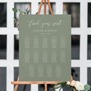 Sage Green Elegant 14 table Seating Chart