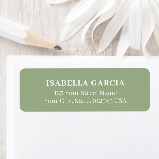 Sage Green Elegant Address Label (Insitu)