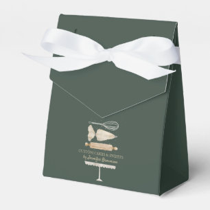 sage green elegant Baking Cooking Utensil Favor Box