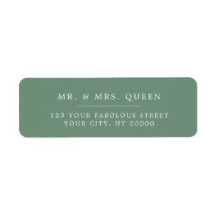 Sage Green Elegant Classic Simple Adresse de retou