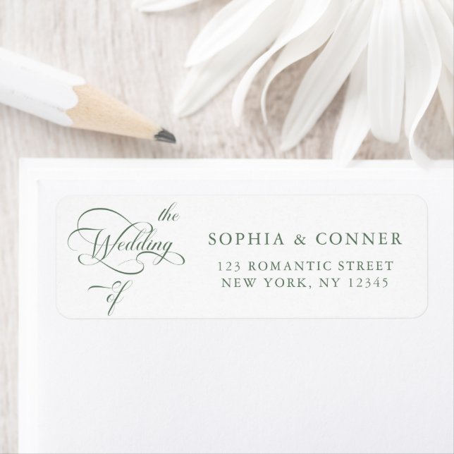 Sage Green Elegant Classy Wedding Return Address (Insitu)