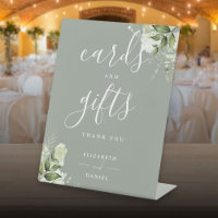 Sage Green Elegant Floral Greenery Cards And Gifts