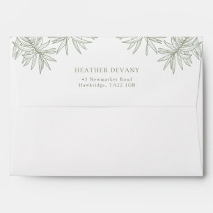 Sage Green Elegant Minimalist Botanical  Envelope