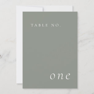 Sage Green Elegant Minimalist Table Number Card