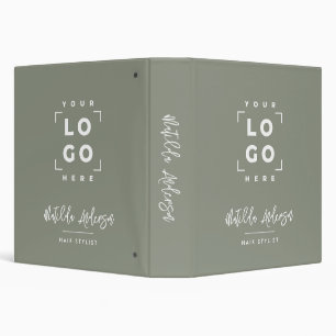 Sage green elegant modern girly price QR code Binder