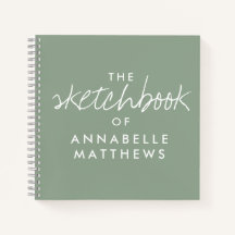 Sage Green Elegant Monogramme Carnet de carnet de 