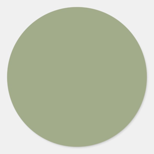 Sage Green Elegant Neutral Solid One-Colour Classic Round Sticker (Front)