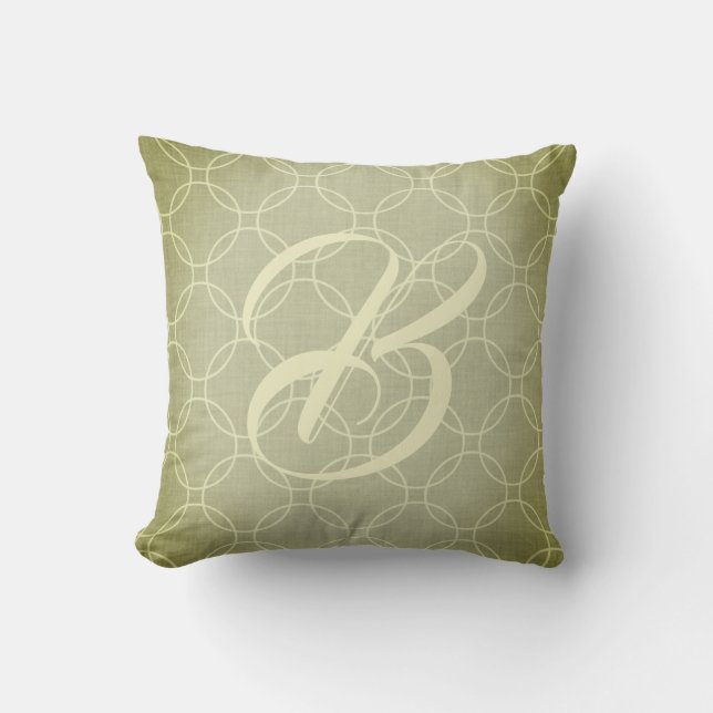 Sage Green Elegant Throw Pillow (Front)