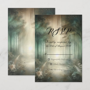 Sage Green Enchanted Forest Radiance RSVP Card