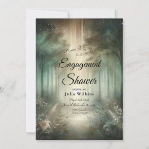 Sage Green Enchanted Forest Radiance Shower Invitation