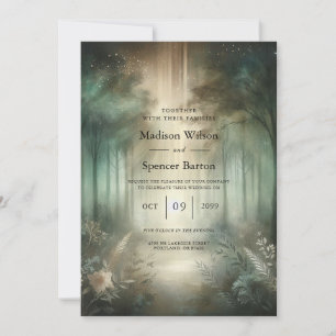 Sage Green Enchanted Forest Radiance Wedding Invitation