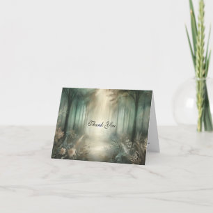 Sage Green Enchanted Forest Radiance Wedding Thank You Card