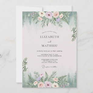 Sage Green Enchanting Nature Wedding Invitation