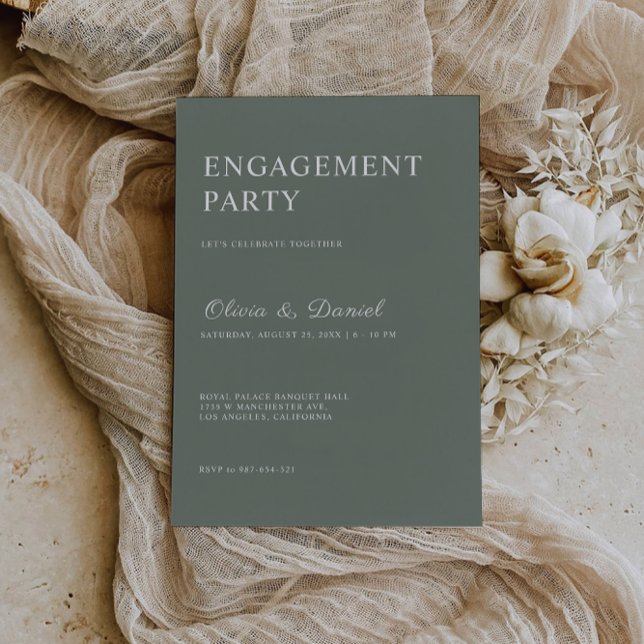 Sage Green Engagement Invitation Template (Sage Green Engagement Invitation Template)