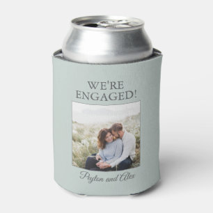 Sage Green Engagement Party Photo We're Engaged Can Cooler
