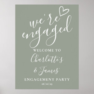 Sage Green Engagement Party Welcome Sign