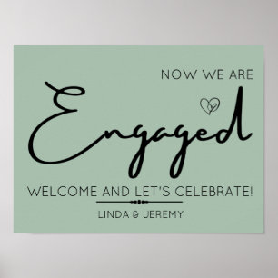 Sage Green Engagement Party Welcome Sign