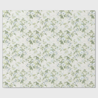 Sage Green English Chintz Wrapping Paper, Cabbage Paper
