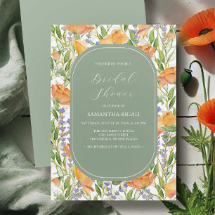 Sage Green et Fleur sauvage Invitations de douche 