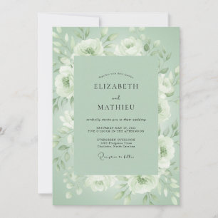 Sage Green Ethereal Bloom Wedding Invitation