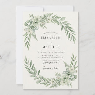 Sage Green Ethereal Woodland Wedding Invitation