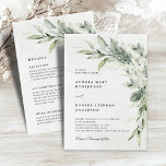 Sage Green Eucalyptus All in One Detail  Wedding Invitation<br><div class="desc">Elegant and modern spring / midsummer botanical wedding invitation features a bouquet of soft watercolor greenery  lush green leaves / botanical leaves / eucalyptus. Please find more matching designs and variations from my "blissweddingpaperie" store. And feel free to contact me for further customization or matching items.</div>