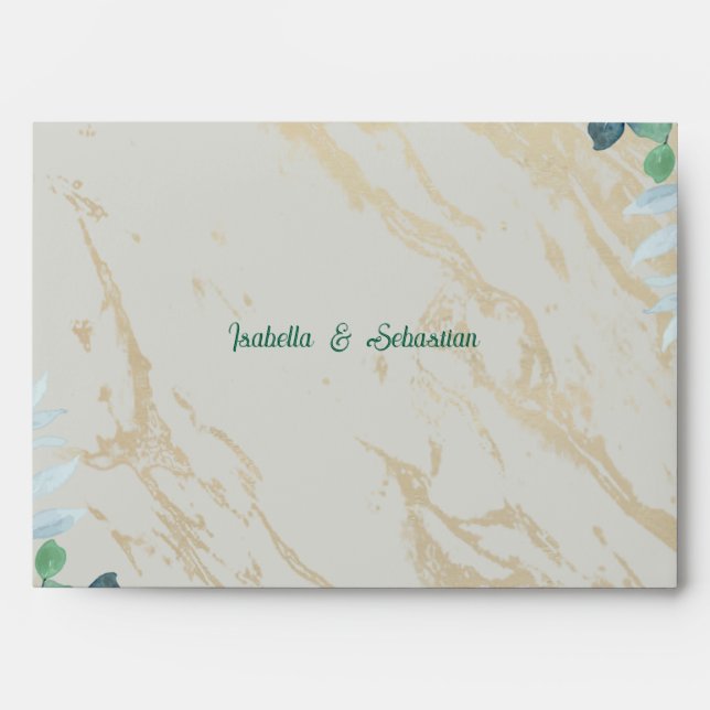 Sage Green Eucalyptus Botanical Wedding Envelope (Front)