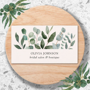 Sage Green Eucalyptus Carte de visite feuille vert