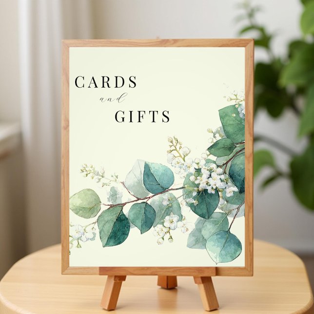 Sage Green Eucalyptus Elegant Cards Gifts Sign (Creator Uploaded)