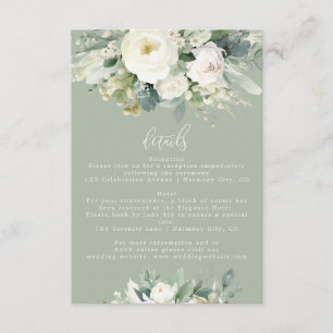 Sage Green Eucalyptus Floral Wedding Details Enclo Enclosure Card