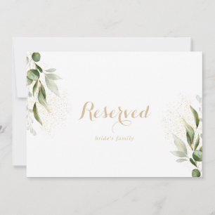 Sage Green Eucalyptus Gold Wedding Reserved Sign