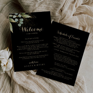 Sage Green Eucalyptus Gold Wedding Welcome Letter