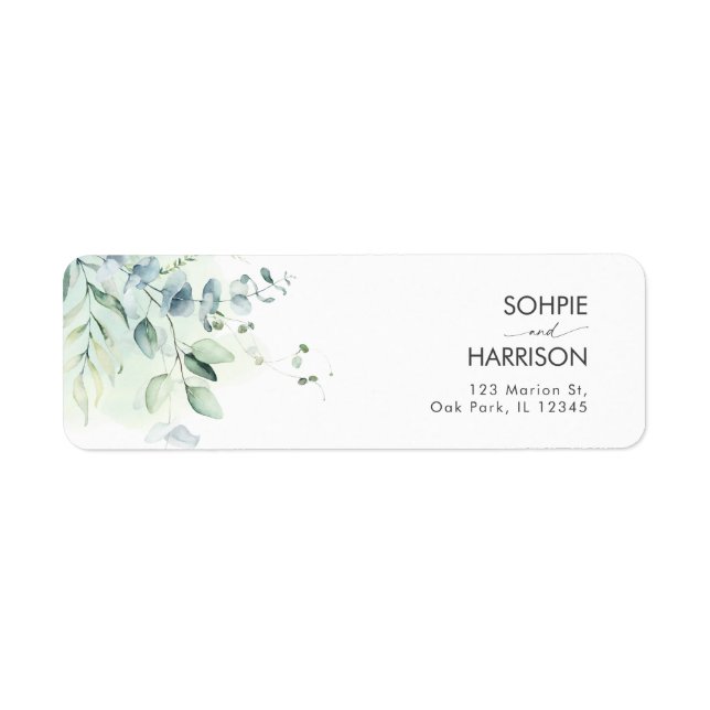 Sage Green Eucalyptus Greenery Adresse de retour (Devant)