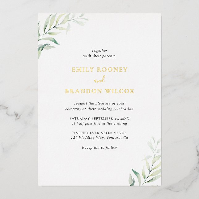 Sage Green Eucalyptus Greenery Elegant Wedding (Front)