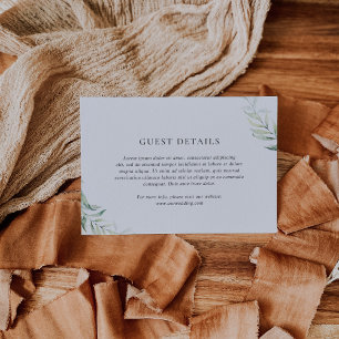Sage Green Eucalyptus Greenery Elegant Wedding Enclosure Card