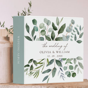Sage Green Eucalyptus Greenery Leaf Wedding Album Binder
