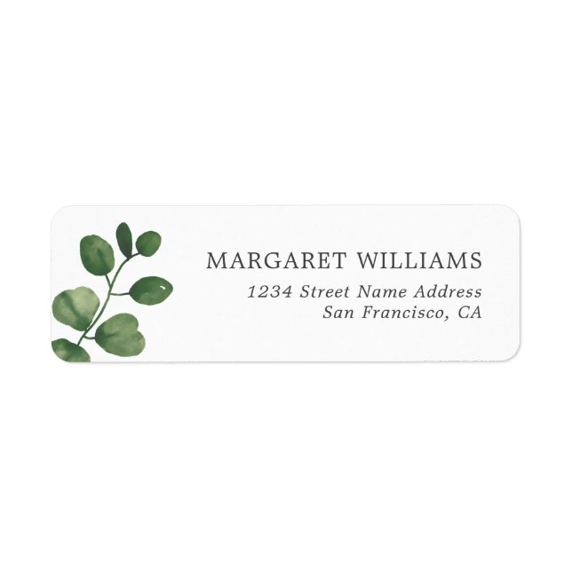 Sage Green Eucalyptus Greenery Return Address  (Front)