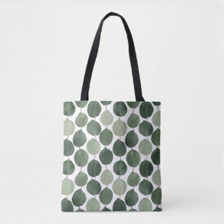 Sage Green Eucalyptus Leaf Pattern Botanical Plant Tote Bag