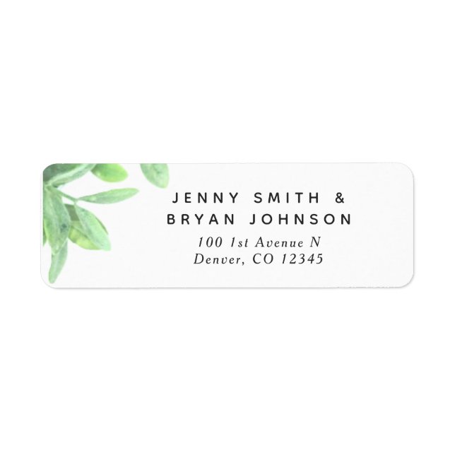Sage Green Eucalyptus Leaves and Greenery Label (Front)
