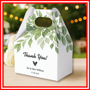 Sage Green Eucalyptus Leaves Greenery Wedding Favor Box