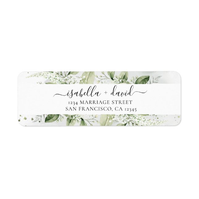 Sage Green Eucalyptus Mariage Adresse de retour (Devant)