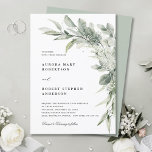 Sage Green Eucalyptus Minimalist Botanical Wedding Invitation<br><div class="desc">Elegant and modern spring / midsummer botanical wedding invitation features a bouquet of soft watercolor greenery  lush green leaves / botanical leaves / eucalyptus. Please find more matching designs and variations from my "blissweddingpaperie" store. And feel free to contact me for further customization or matching items.</div>