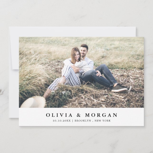Sage Green Eucalyptus Minimalist Botanical Wedding Save The Date (Front)