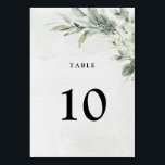 Sage Green Eucalyptus Minimalist Botanical Wedding Table Number<br><div class="desc">Elegant and modern spring / midsummer botanical wedding table number card features a bouquet of soft watercolor greenery  lush green leaves / botanical leaves / eucalyptus. Please find more matching designs and variations from my "blissweddingpaperie" store. And feel free to contact me for further customization or matching items.</div>