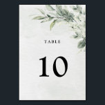 Sage Green Eucalyptus Minimalist Botanical Wedding Table Number<br><div class="desc">Elegant and modern spring / midsummer botanical wedding table number card features a bouquet of soft watercolor greenery  lush green leaves / botanical leaves / eucalyptus. Please find more matching designs and variations from my "blissweddingpaperie" store. And feel free to contact me for further customization or matching items.</div>