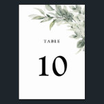 Sage Green Eucalyptus Minimalist Botanical Wedding Table Number<br><div class="desc">Elegant and modern spring / midsummer botanical wedding table number card features a bouquet of soft watercolor greenery  lush green leaves / botanical leaves / eucalyptus. Please find more matching designs and variations from my "blissweddingpaperie" store. And feel free to contact me for further customization or matching items.</div>