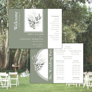Sage Green Eucalyptus Programme de mariage