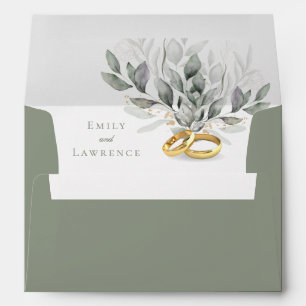 Sage Green Eucalyptus & Rings Envelope